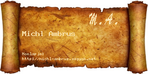 Michl Ambrus névjegykártya